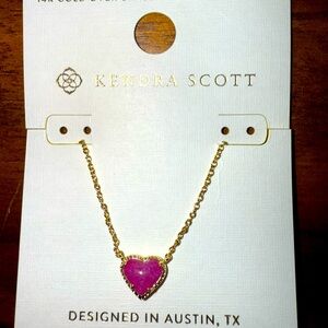 Kendra Scott Gold Necklace with Pink Heart Pendant